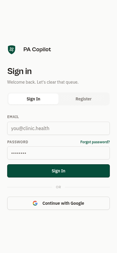 PA Copilot mobile site
